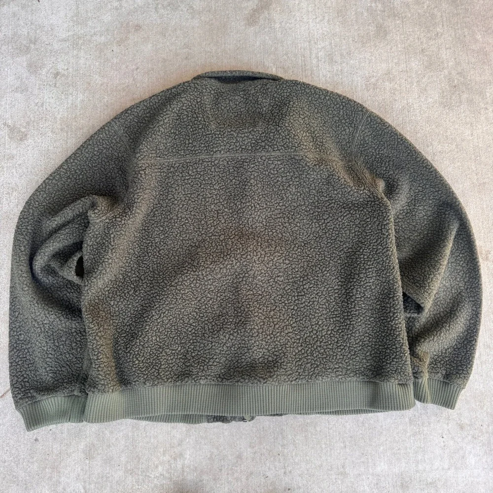 Carhartt Sherpa Fleece Jacket Olive Green OJ4588-M Large Deep Pile